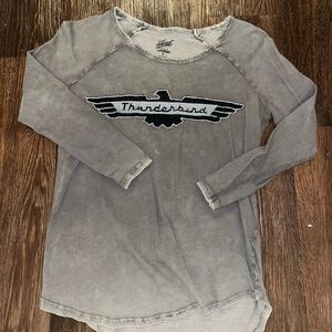 Luck Brand Gray Thunderbird Long Sleeve Shirt